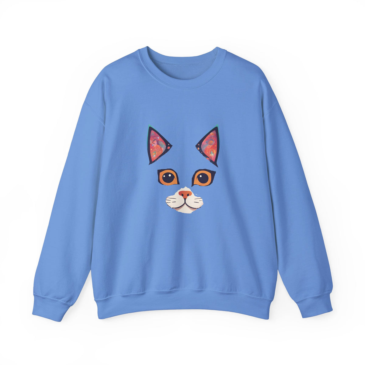 Cat Face Sweatshirt, Funny Shirt Gift for Her , Gift for Him. Crazy Cat Lady Apparel